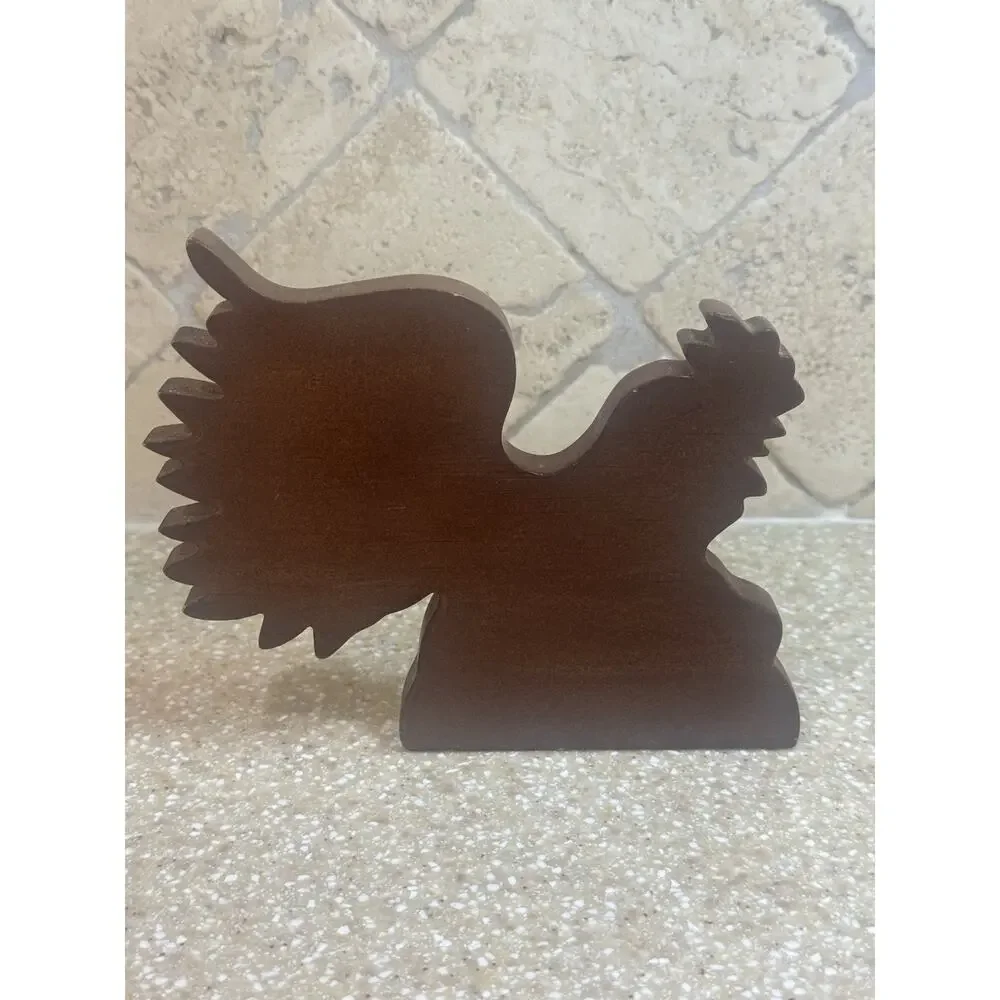 VTG Wooden Rooster Shelf Sitter Folk Art Colorful Hand Painted Farmhouse Country